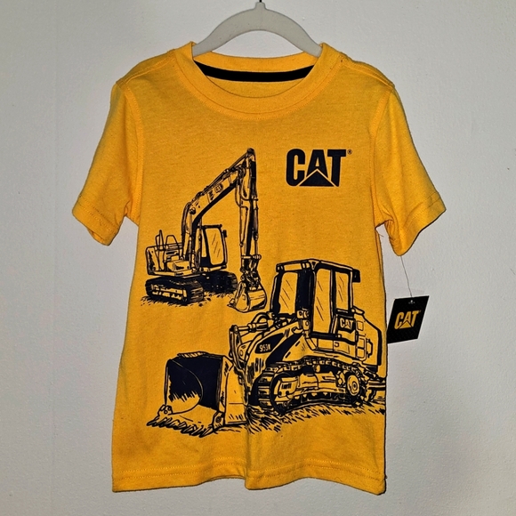 NWT | 4T | CAT Construction Graphic T-Shirt Yellow - Picture 1 of 3